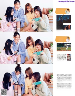 A woman holding a Nintendo Switch in a magazine.