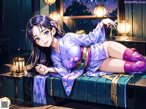A woman in a kimono posing for a picture.