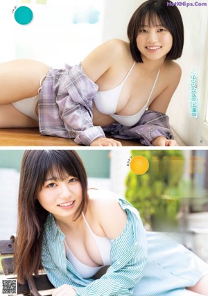 a japanese woman laying on top of a couch next to a pillow